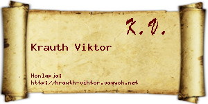 Krauth Viktor névjegykártya